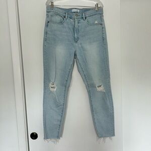 LOFT Cropped Ankle Jeans with Raw Hem